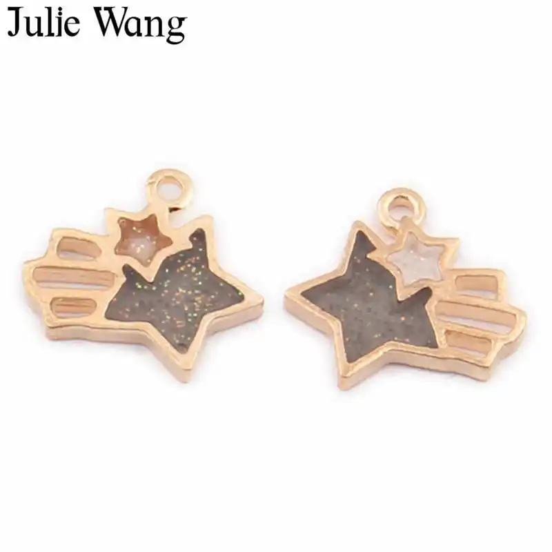 Julie Wang 10 шт. эпоксидная смола искусственный сплав золотой тон Pet Paw Cat Meteor подвеска