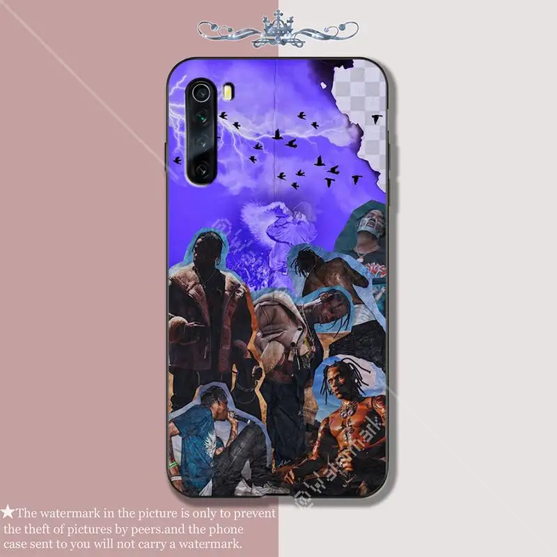 Maiyaca Travis Scott Rapper Silicone black case coque for xiaomi redmi 4X 5 plus 6 6A 7 7A 8 8A 9 note 4 T pro max cover | Мобильные