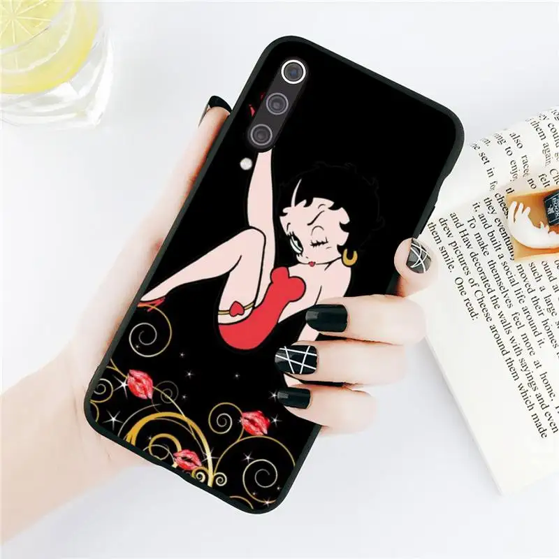 

Betty Boop cute girl Phone Case For Xiaomi Redmi note 7 8 9 t k30 max3 9 s 10 pro lite Luxury brand shell funda coque