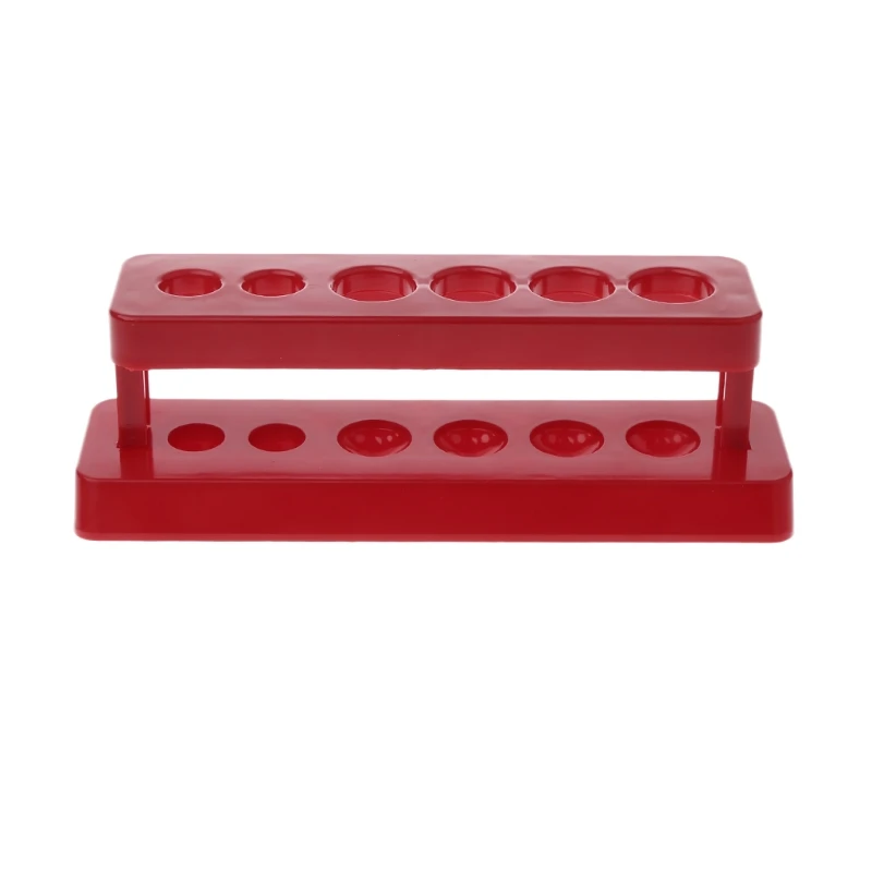 

1pcTest Tube Holder 6 Hole Plastic Rack Red Stand Burette Stand Shelf Laboratory