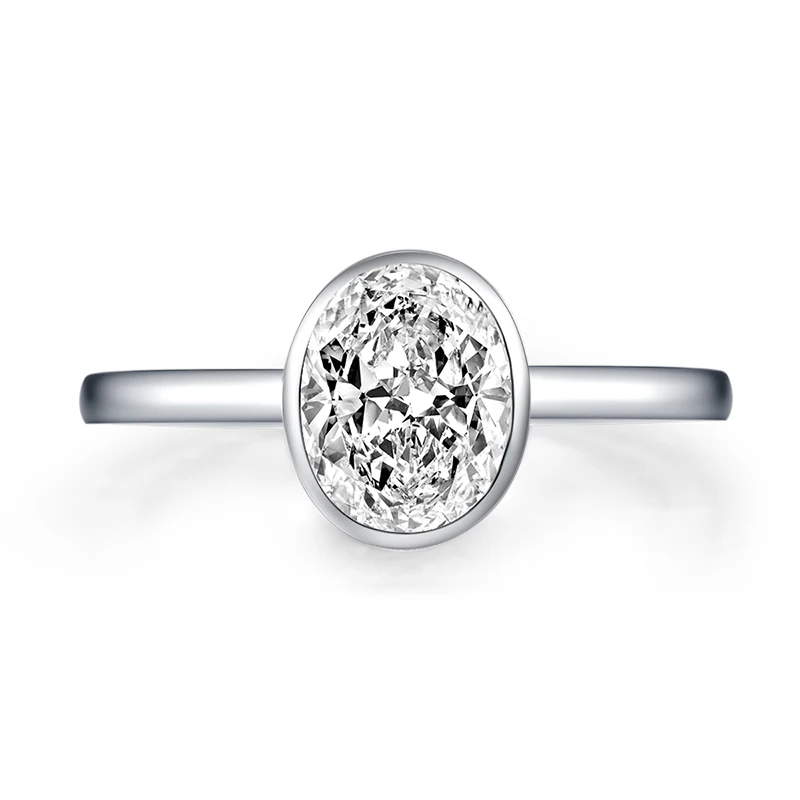Овальные 1 25 карат Кольца для женщин из стерлингового серебра 925 пробы Bague Femme Argent