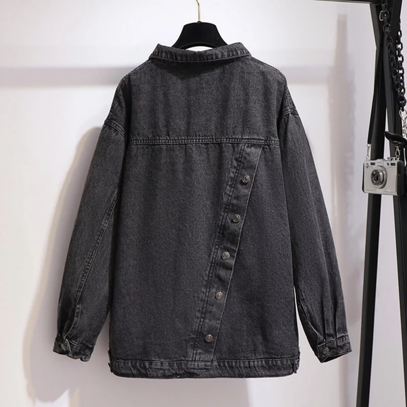 Куртка женская джинсовая свободная на пуговицах 6XL 5XL 4XL |