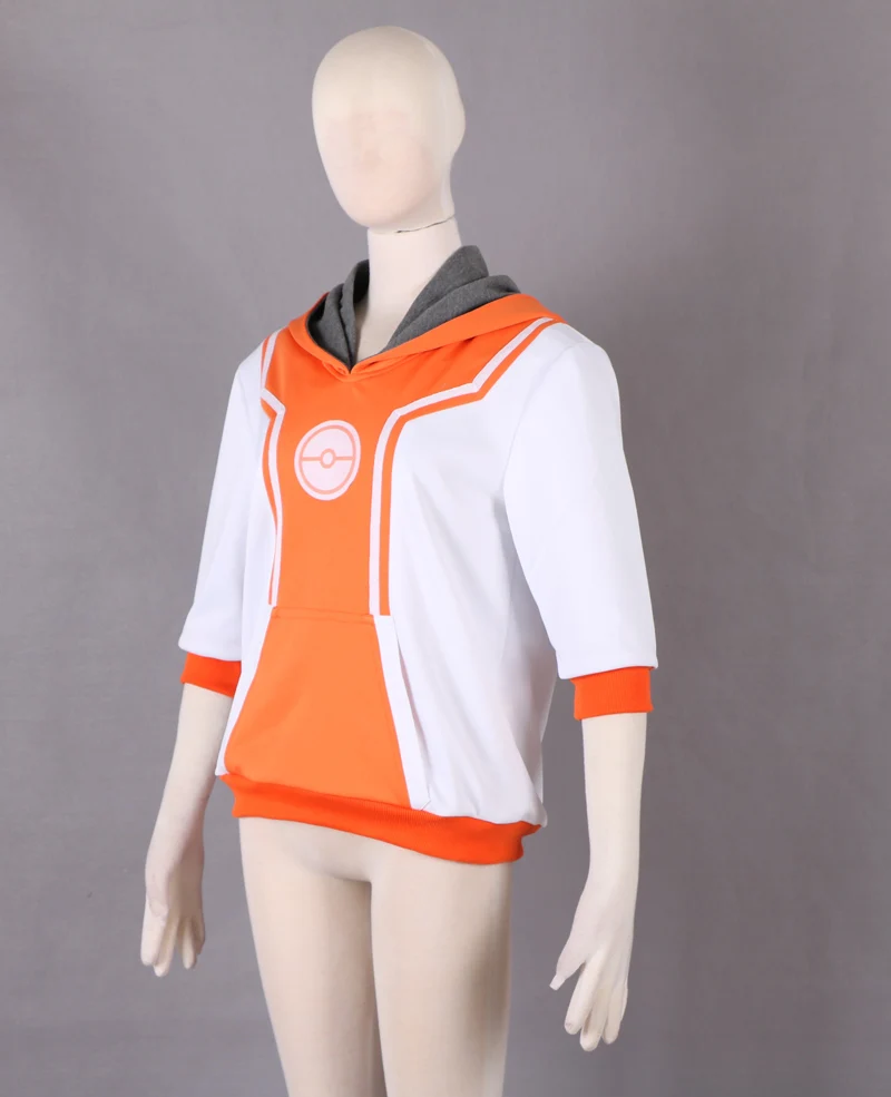 

(QYY-039) Hallween Cartoon Pocket Monster Pokmon GO Team Orange Male Trainer Uniform Coat Anime Cosplay Costume