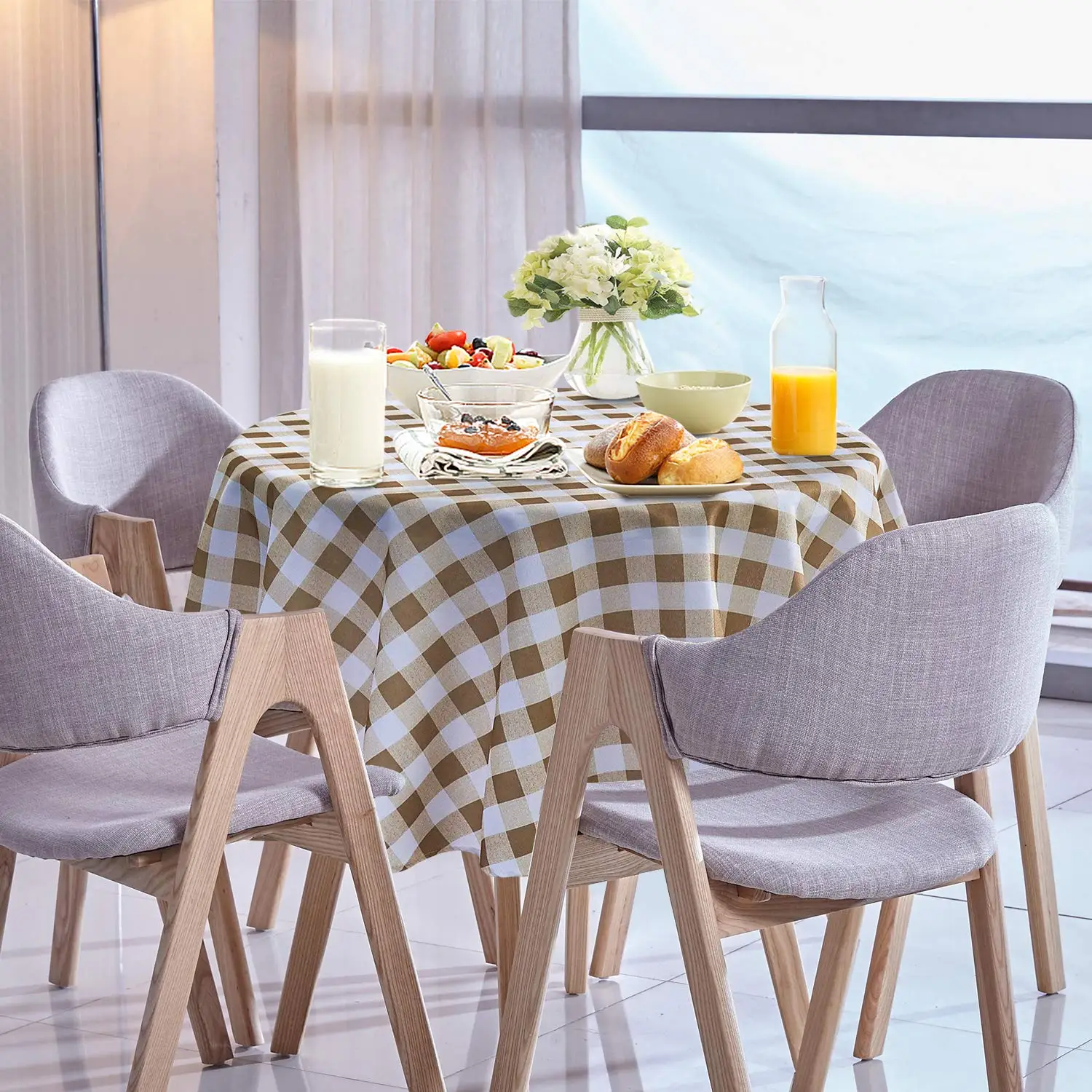 Пасторальные скатерти круглый стол покрытие полиэстер клетчатая сетка Скатерть