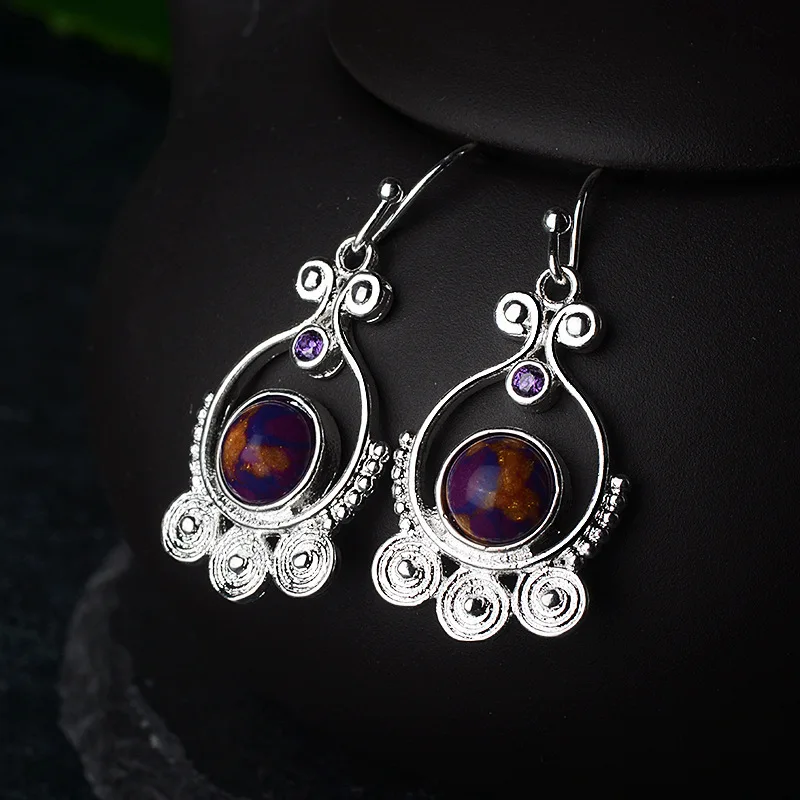 Begua Ringen женские серьги подвески из харуита и серебра 925|Серьги-подвески| |
