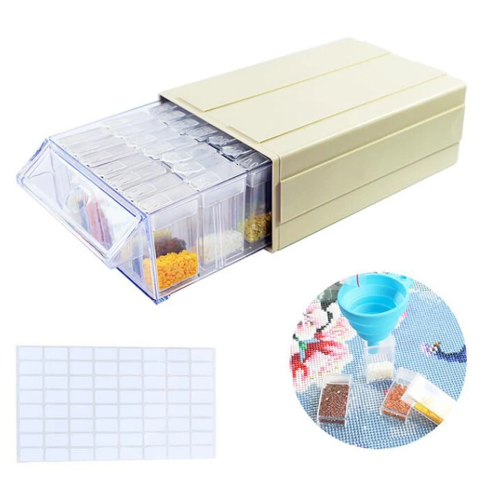 

Diamond Painting Accessories Detachable Storage white Container 1/2/4 Boxes Drawers For Beads Drills with Individual Bottles DIY
