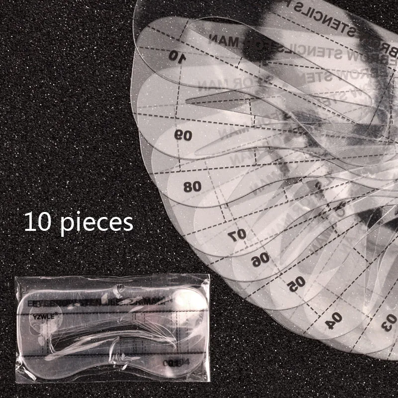 

Professional 10pcs Classic Man Eyebrow Stencils Man Eyebrow Template Make Up Cosmetics Tool Drawing Guide Card Cool Style