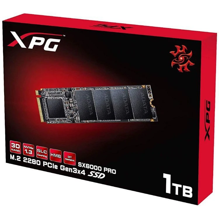 Твердотельный накопитель ADATA ASX6000PNP 1TT C SSD M.2 1TB PCI E чтение: 2100 Мб/сек запись: 1400 TLC 3D
