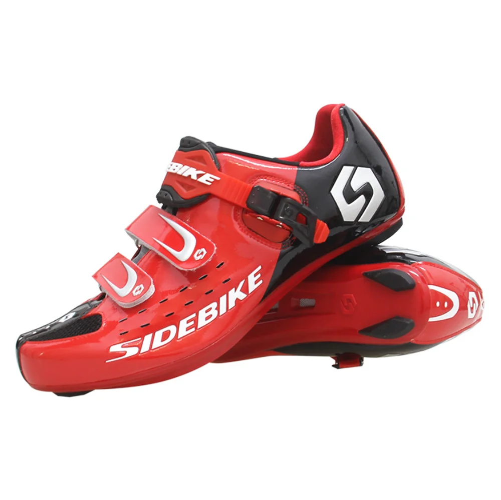 red black Sidebike/велосипедная обувь для шоссейного велосипеда, износостойкая, противоскользящая, дышащая, для спорта на открытом воздухе, мужская, велосипедная обувь с замком - Цвет: red black