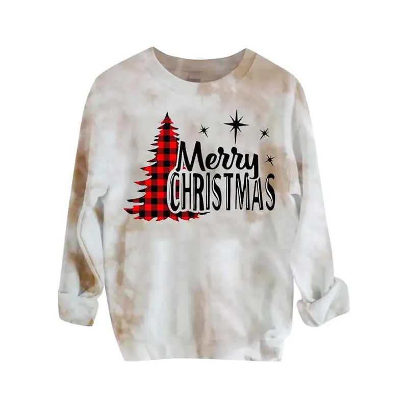 

Women Christmas Sweatshirt Casual Loose Christmas Pattern Long Sleeve O-Neck Tops Autumn And Winter Sudaderas Con Capucha