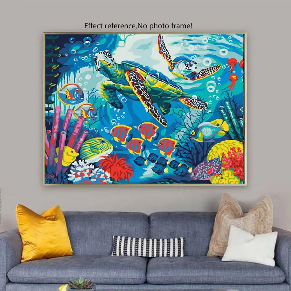 AZQSD краска по номерам живопись на холсте мультфильмы наборы для рисования в