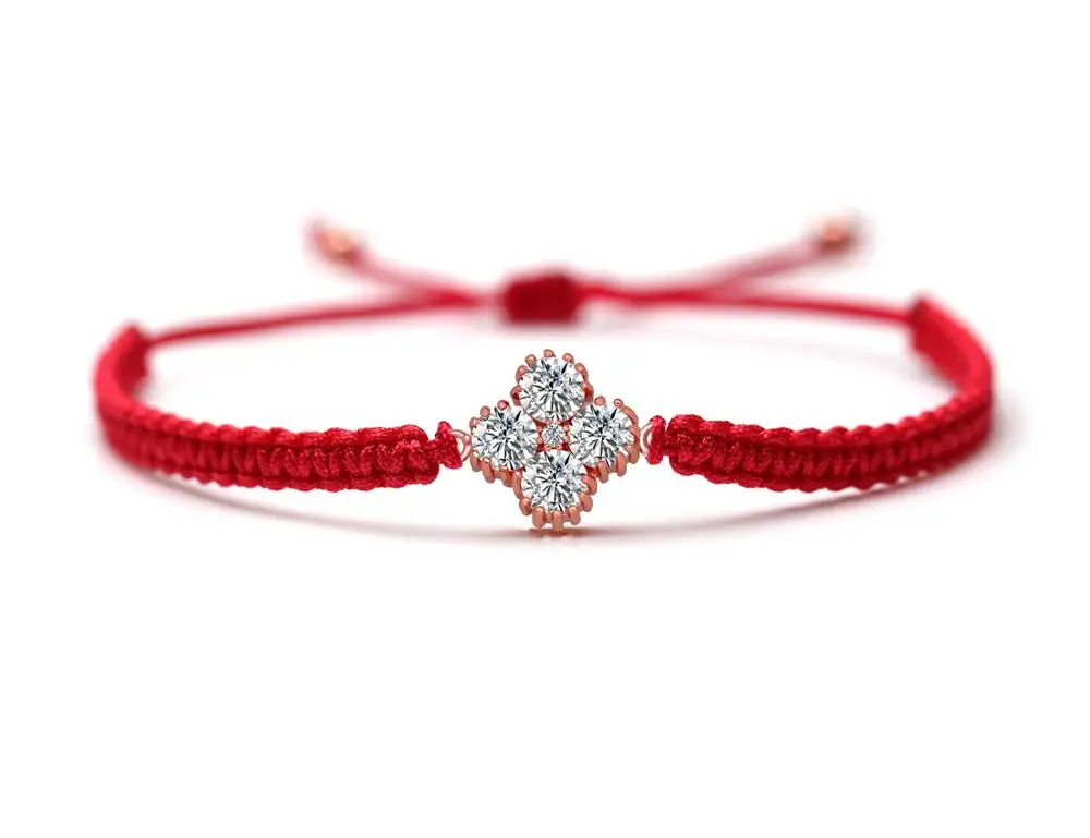 Креативный CZ Кристальный медный цветочный Шарм ручной узел макраме браслет для