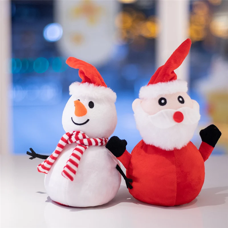 

20cm Small Size Reversible Plush Snowman Santa Toy Stuffed Double-sided Snowman Santa Claus Soft Doll Kids Toys Christmas Gift