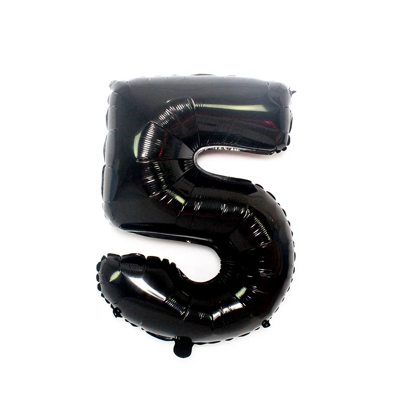 1pc 32inch black 5 Шарики с пандой из мультфильма звезда латекс черный номер Счастливый День Рождения Вечеринка для украшения детского душа дети животное баллон подарки - Цвет: 1pc 32inch black 5