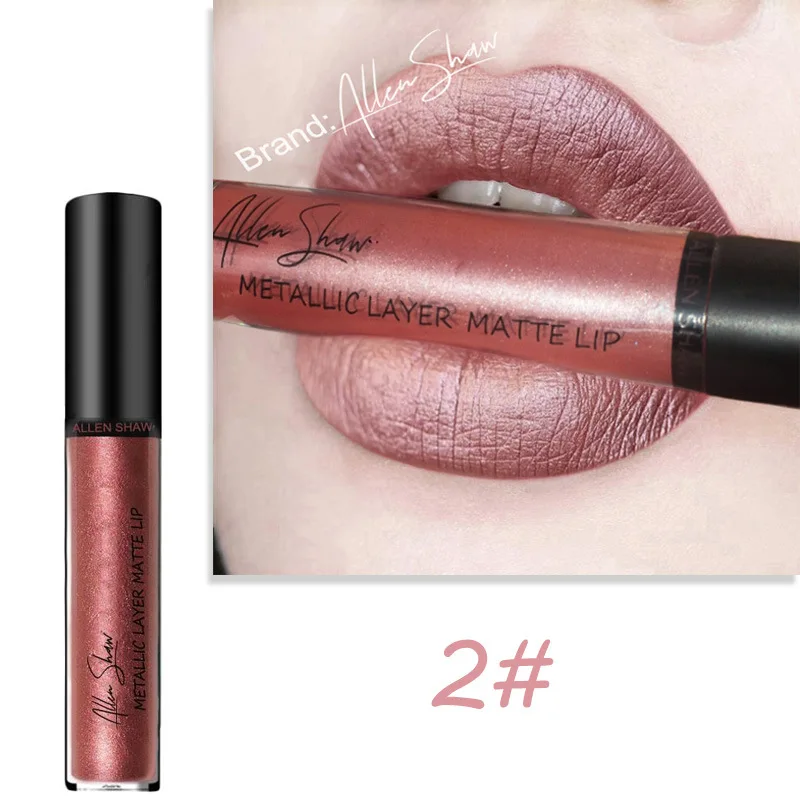 Новинка металлический блеск для губ блестящая водостойкая жидкая помада