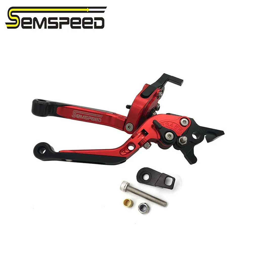 

Semspeed 2pcs New Parking Folding Extendable Motorcycle Brake Clutch Lever For Honda For125 250 300 2010-2020 with Logo Brake