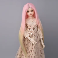 high quality doll wig high temperature pink fashion long hair wig for 13 bjd sd on sale in muziwig