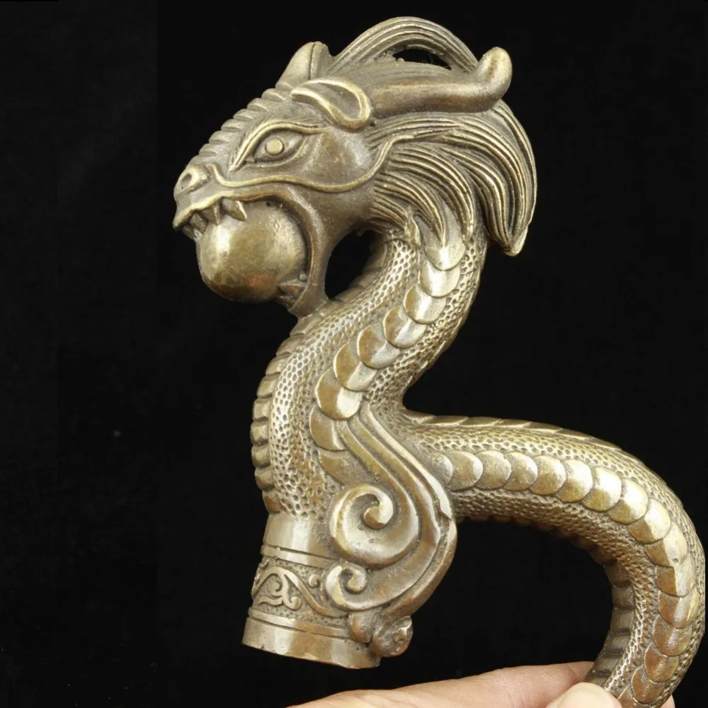 Старая бронзовая трость ручная работа Резной орнамент года редкая Статуя