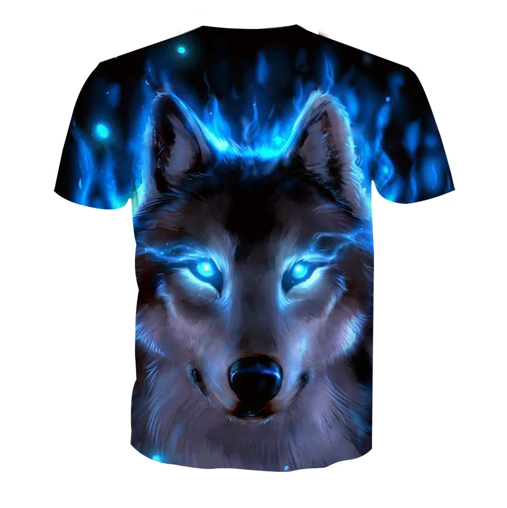 Женский и мужской костюм на Хэллоуин футболка с объемным цифровым принтом волка