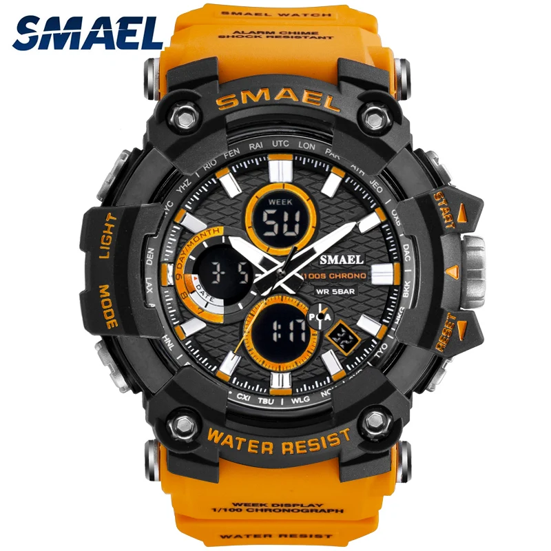 

SMAEL 1802B Sport Men's Watches Top Brand Luxury Military Quartz Watch Men Waterproof Shock Male Digital Clock Relogio Masculino