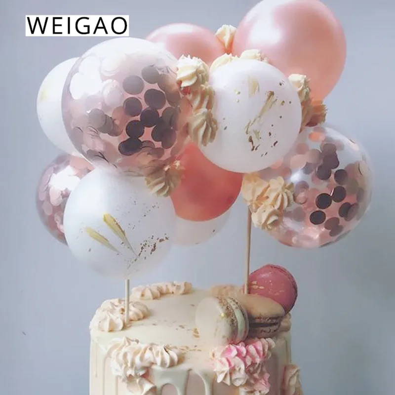 WEIGAO 10 шт. Свадебные украшения для торта Топпер конфетти воздушные шары торты дня
