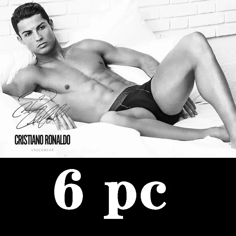 Известный бренд Cristiano Ronaldo CR7, 6 шт., мужские боксеры, шорты, нижнее белье, хлопковые боксеры, сексуальные трусы, качественные мужские трусы - Цвет: mixed 6pcs