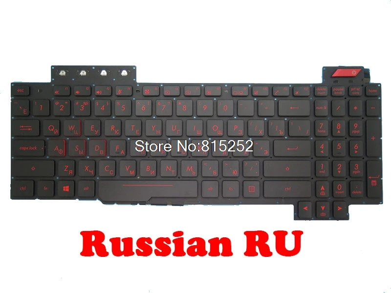 Клавиатура для ноутбука ASUS FX503 FX503V FX503VD FX503VM черная без рамки с подсветкой