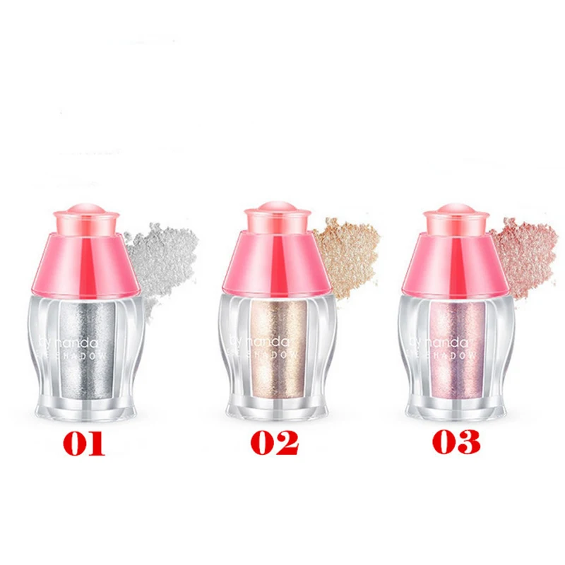 Тени для век с кристаллами 3 цвета блестящий Макияж лица хайлайтер свободный