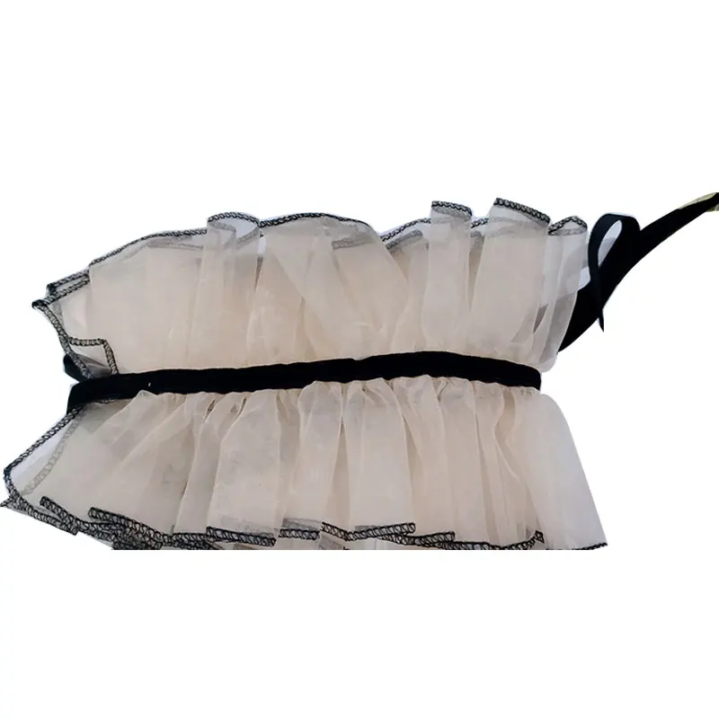 Воротник-стойка с оборками Женский винтажный накладной воротник из органзы со