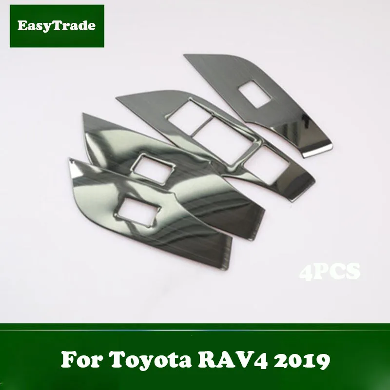

4PCS/SET Car Interior Door Panel Handle Car Pull Trim Cover Sticker Car Styling Accessories For Toyota RAV4 Accessories 2019