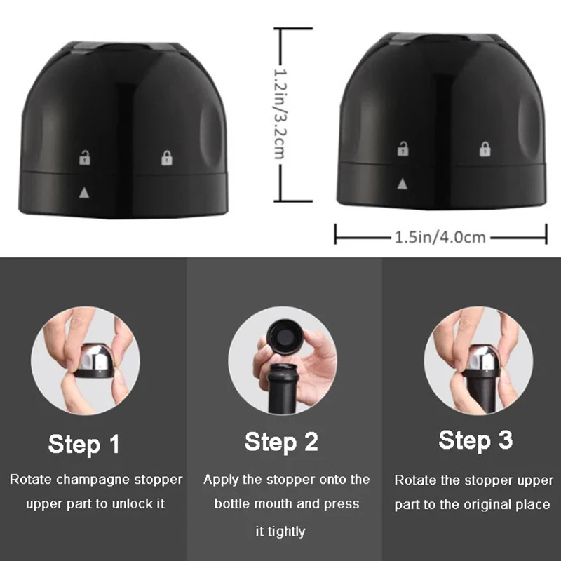 

Newly 1/3/5pcs Silicone Sealed Champagne Stopper 7 Days Fresh Keeping Food Grade Silicone Wine Stopper VA88