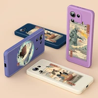 cute japanese cartoon for xiaomi 11 ultra 10t 10 pro lite 9 5g mix 4 3 cc9 luxury liquid silicone soft cover phone case