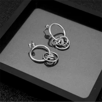 2021european and american style new hair multi ring earrings womens simple stainless steel earrings sashion street ear jewelry