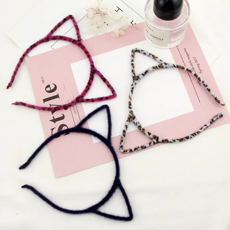 Обруч для волос с милыми кошачьими ушками повязка девочек аксессуары макияжа