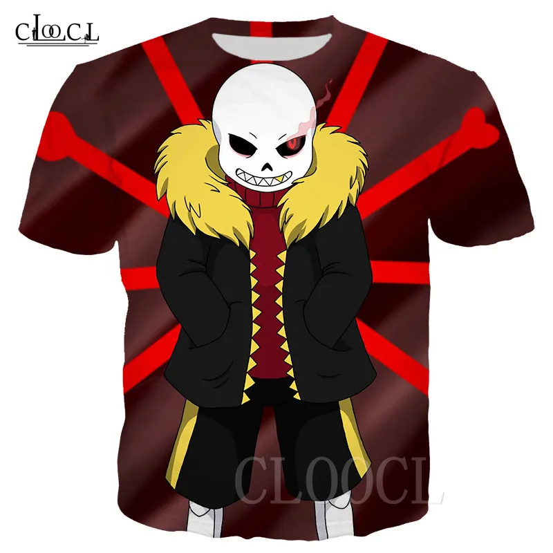 Аниме игры Undertale Sans футболка для мужчин и женщин с 3D принтом классический