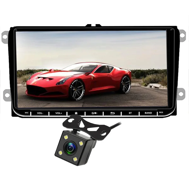 2 Din " мультимедиа для Bora Golf VW Polo Passat B6 B7 Touran Android wifi стерео радио gps навигация MP5 плеер - Цвет: With 4LED Camera