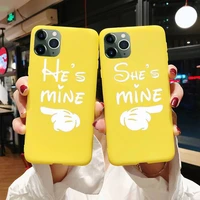 couple lovers heart phone case for iphone 6 6s 7 8 plus xr x xs xsmax 11 12 pro mini max candy yellow silicone cover
