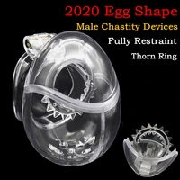2020 new design fully restraint male chastity devices with thorn ringcock cagepenis lockchastity beltbdsm sex toys for men