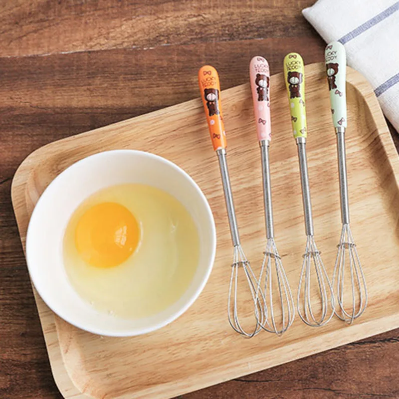 Венчик ручной из нержавеющей стали для взбивания яиц мешалка с шариком кухонная