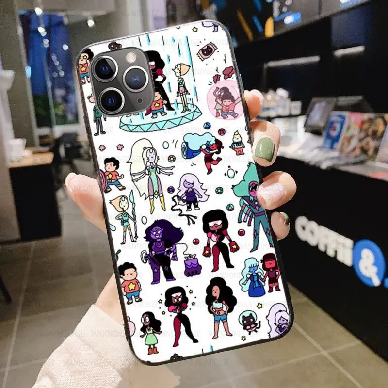 Черный чехол для сотового телефона iphone 11Pro 5s 6s 7 8plus x xs xr xsmax оболочка милый Стивен