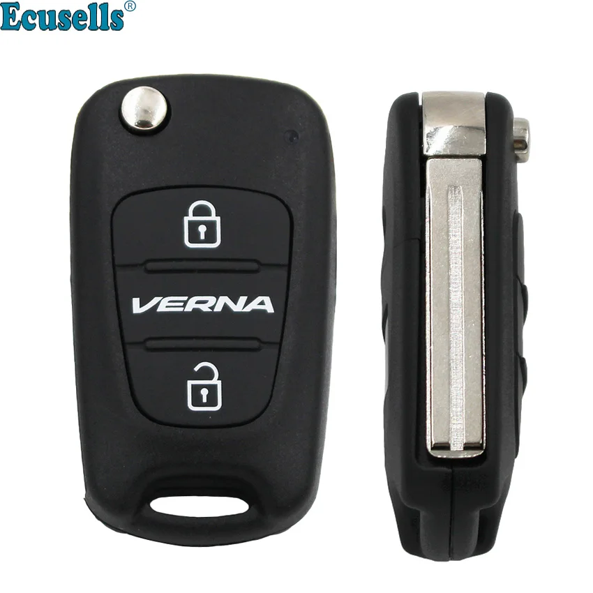 

3 Buttons replacement balnl Flip Remote Key Shell case fob for Hyundai Verna