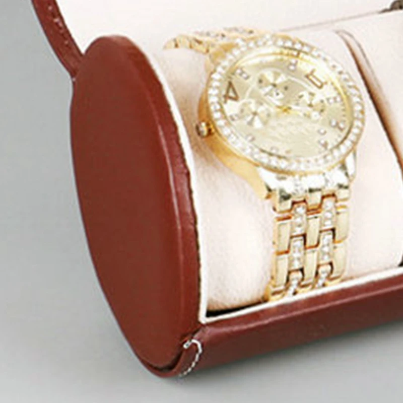 

Watch Storage Case/3 Slots PU Leather Watch Organizer Box for Travel/Business/Trip Black