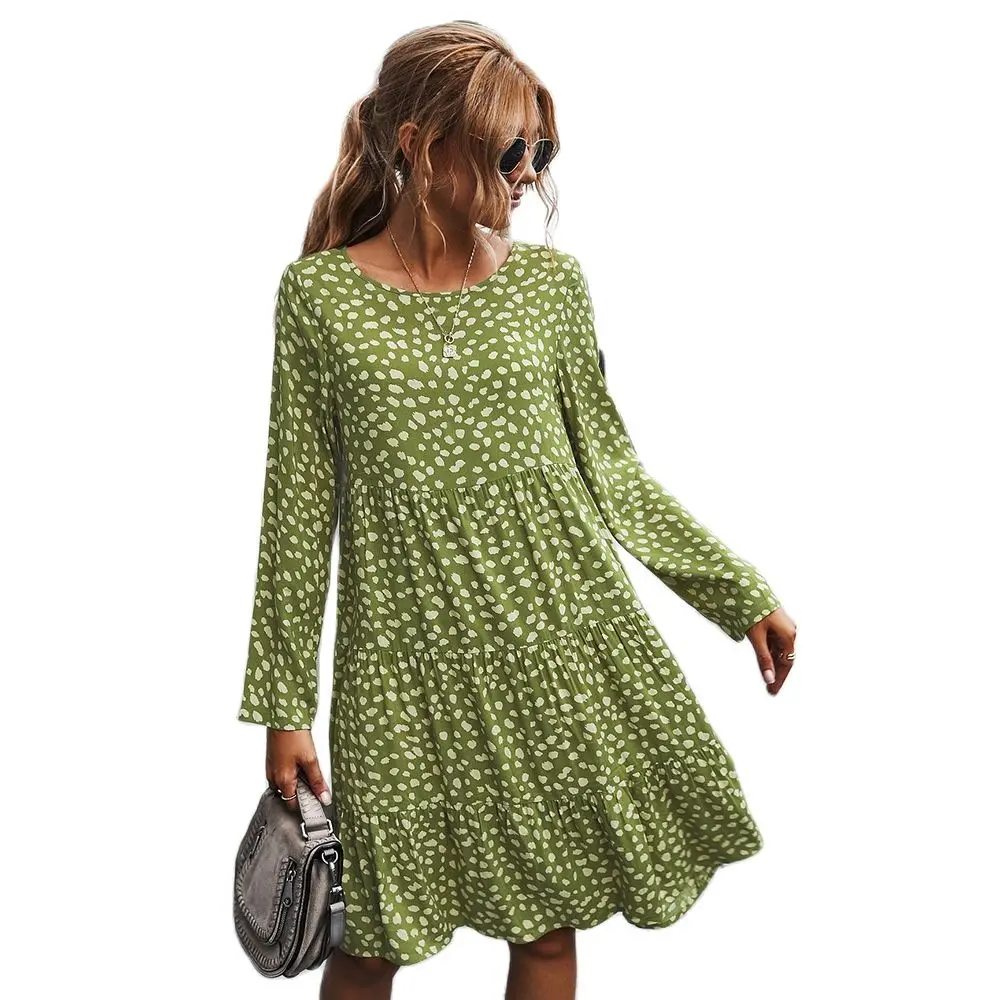 

Women's autumn 2021 classic print dress plus size 6l long vestido Dresses for women casual elegant summer spring woman new sexy