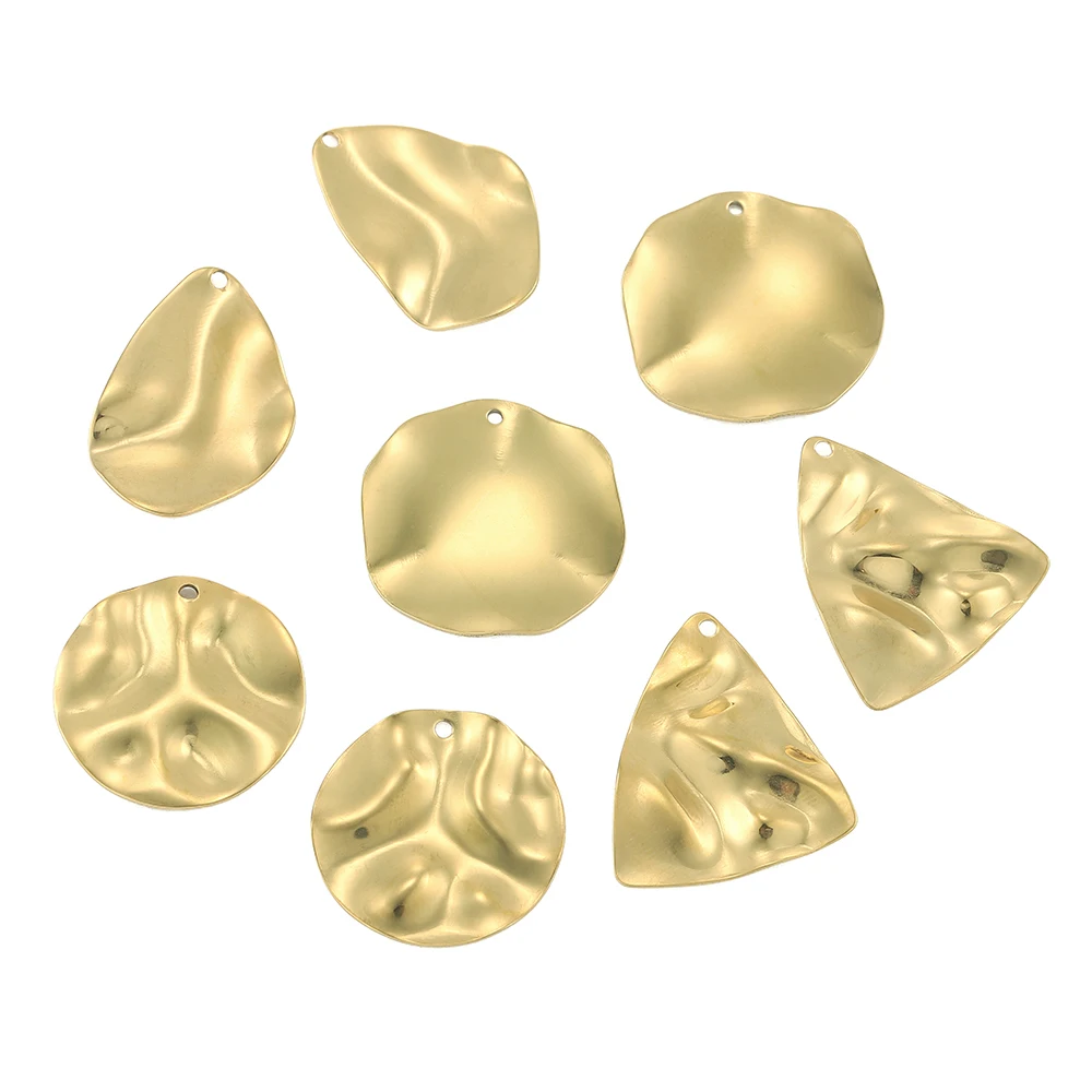 

Dinicessa 10Pcs Stainless Steel Irregular Round Triangle Earrings Charm Pendant For Making Dangle Earring Jewelrry Supplies