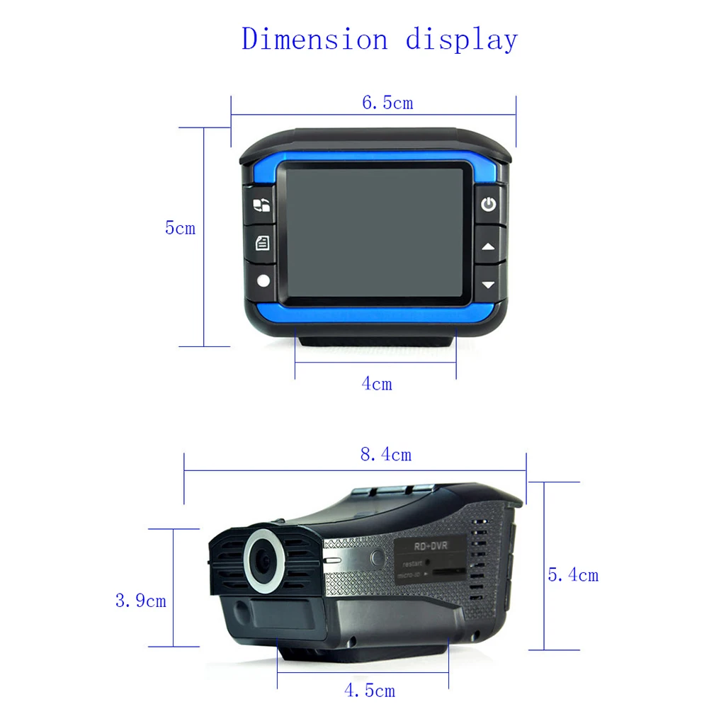 

Car DVR Dash Camera VG3 2 in 1 Radar Detector English Russian Speed Voice Alert for Outdoor Personal Car Decoration