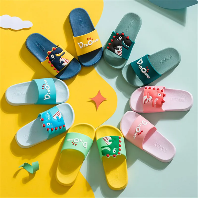 Suihyung мультфильм монстров динозавр Тапочки дети лето мальчик девочка пляжная