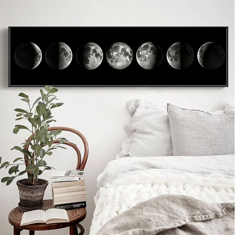 

Minimalist Wall Art Moon Phases Canvas Posters and Prints Abstract Paintings Nordic Decoration Modern Home Decoration Paintings