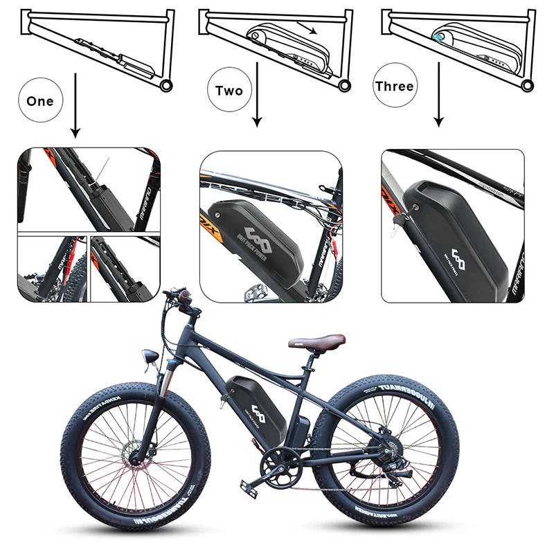 EBike Battery 36V 48V 52V 15Ah 17.5Ah Electric Bicycle Batteria Pack with Panasonic Samsung for 250W 350W 500W 1000W 1500W Motor | Спорт и