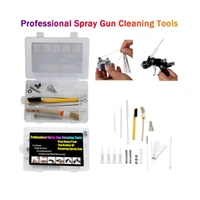 2417pcs gravity hvlp paint airbrush pneumatic spray gun nozzle cleaning repair tool kit needle brush set