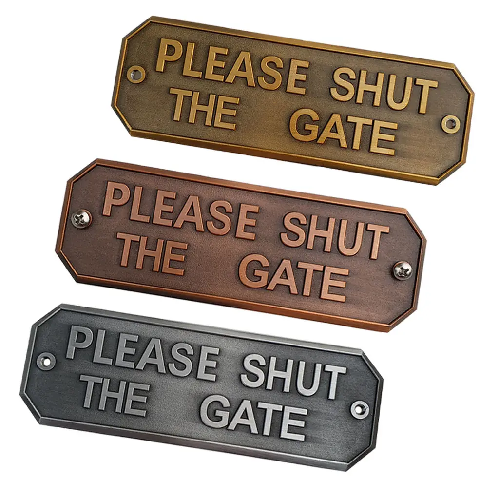 

Цинковый сплав, пожалуйста, закройте ворота, 6x 2-дюймовый садовый настенный налет, напоминающий зубной налет